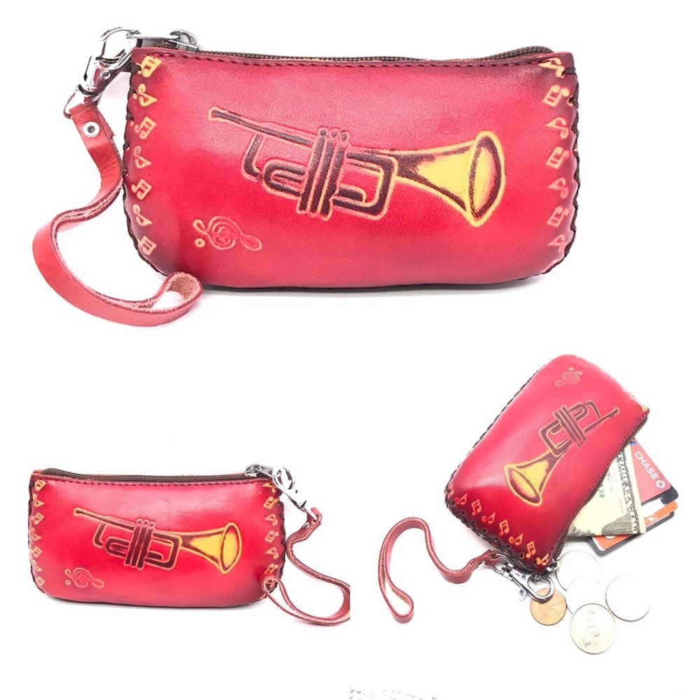 IXYVIA Leather Handmade Horn Money Coin Purse